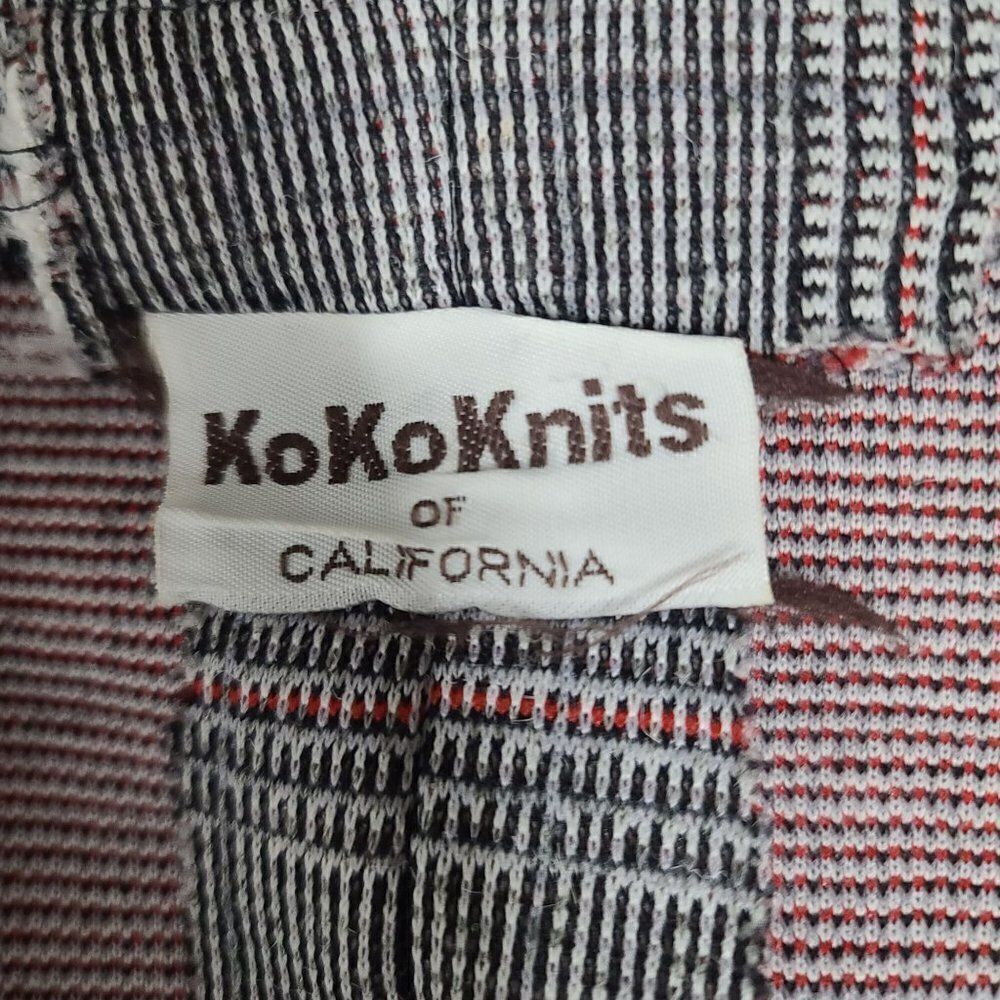 Vintage 70's Koko Knits of California Black Red Plaid Midi Skirt - Picture 5 of 9